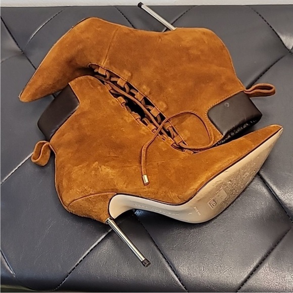 Good American  Scandal Lace Up High Heel Booties - Picture 3 of 10